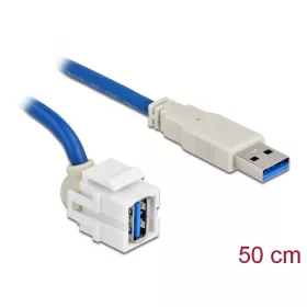   Delock Keystone modul, USB 3.0 A-csatlakozóhüvely 250  > USB 3.0 A-csatlakozódugó, kábellel (DL-86871)