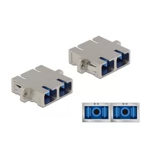   Delock SC optikai szálas csatlakozó duplex anya - SC Duplex anya, egymódosú fém (DL-86873)