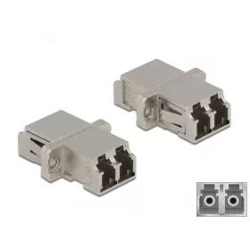   Delock LC optikai szálas csatlakozó Duplex anya - LC Duplex anya, egymódosú fém (DL-86874)