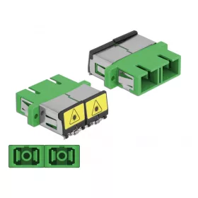   Delock SC optikai szálas csatlakozó Párosító lézervédő zárral / borítással Duplex anya - SC Duplex a (DL-86892)