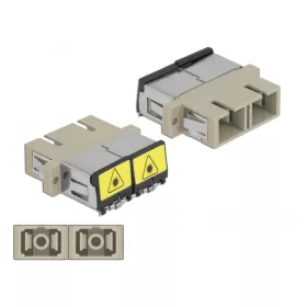   Delock SC optikai szálas csatlakozó Párosító lézervédő zárral / borítással Duplex anya - SC Duplex a (DL-86894)