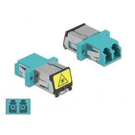   Delock LC optikai szálas csatlakozó Párosító lézervédő zárral / borítással Duplex anya - LC Duplex a (DL-86900)