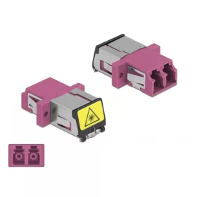   Delock LC optikai szálas csatlakozó Párosító lézervédő zárral / borítással Duplex anya - LC Duplex a (DL-86901)
