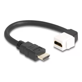   Delock Keystone modul HDMI kábel apa - anya 90 -ban hajlított 8K 60 Hz 20 cm, fekete (DL-86974)