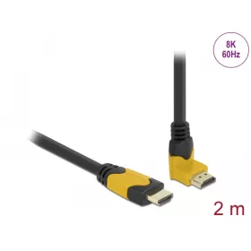   Delock High Speed HDMI kábel egyenes csatlakozódugóval - csatlakozódugóval 90  ívelt felfelé 48 Gbps (DL-86989)