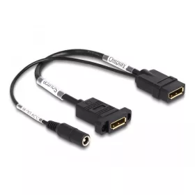   Delock DisplayPort kábel 4K 60 Hz DC töltéssel 2,1 x 5,5 mm 0,30 m panel-csatlakozó (DL-87039)