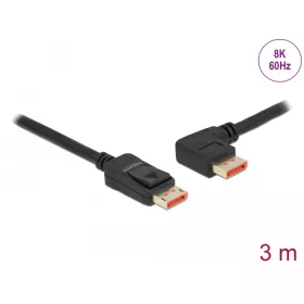   Delock DisplayPort kábel egyenes csatlakozódugóval - balra néző csatlakozódugóval 8K 60 Hz 3 m (DL-87048)