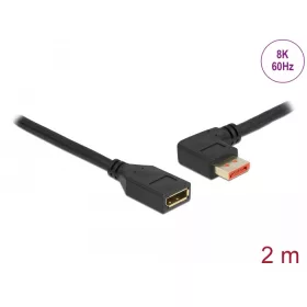  Delock DisplayPort bővítőkábel balra néző csatlakozódugóval - csatlakozóhüvellyel 8K 60 Hz 2 m (DL-87075)
