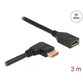   Delock DisplayPort bővítőkábel jobbra néző csatlakozódugóval - csatlakozóhüvellyel 8K 60 Hz 3 m (DL-87079)
