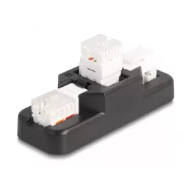   Delock Keystone LSA szett klipszes tartóval RJ45 / RJ11 Cat.6 fekete (DL-87104)