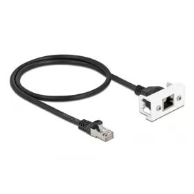   Delock Cat.6A hálózat kibővítő kábel Easy 45 modulhoz S/FTP RJ45 apa - RJ45 anya, 50 cm, fekete (DL-87110)