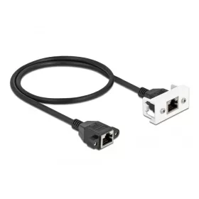  Delock Cat.6A hálózat kibővítő kábel Easy 45 modulhoz S/FTP RJ45 anya - RJ45 anya, 50 cm, fekete (DL-87130)