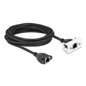   Delock Cat.6A hálózat kibővítő kábel Easy 45 modulhoz S/FTP RJ45 anya - RJ45 anya, 5 m, fekete (DL-87137)
