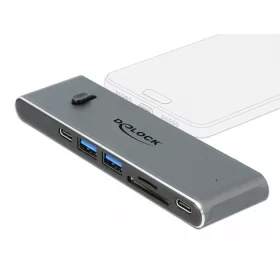   Delock Dokkoló állomás dupla USB Type-C  valamint HDMI / USB 3.2 / SD / PD 3.0 csatlakozókkal (DL-87752)