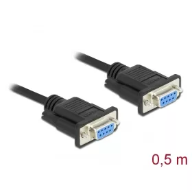   Delock Soros RS-232 D-Sub 9 kábel anya - anya null modem vékony csatlakozó kerettel - CTS / RTS auto (DL-87788)