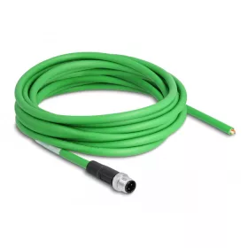   Delock Hálózati kábel M12 4 tűs D-kódú csavarozással nyitható huzalvéggel PVC borítás 2 m hosszú (DL-87847)