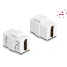   Delock Keystone modul, HDMI-csatlakozóhüvely > HDMI-csatlakozóhüvely, fehér (DL-87876)