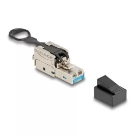   Delock RJ45 apa dugaszoló szerelvény Cat.6A lenyomva kihúzó kallantyúval szerszám nélkül szerelhető (DL-87892)