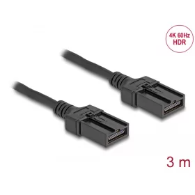   Delock HDMI önműködő kábel HDMI-E apa - HDMI-E apa kapcsolattal 3 m, 4K 60 Hz-s (DL-87904)