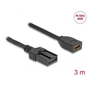   Delock HDMI önműködő kábel HDMI-A anya - HDMI-E apa kapcsolattal 3 m, 4K 60 Hz-s (DL-87905)