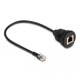   Delock RJ12 kábel apa - RJ12 anya beszereléshez 30 cm, fekete (DL-87955)