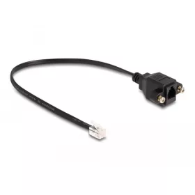   Delock RJ10 kábel apa - RJ10 anya beszereléshez 30 cm, fekete (DL-87956)