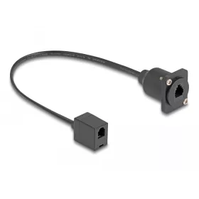   Delock D-típusú RJ10 kábel anya   anya fekete 30 cm (DL-87969)