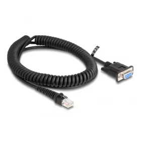   Delock Tekercselt kábel RJ50 apa - D-Sub 9 hüvely 1,5 m fekete (DL-87996)
