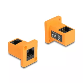   Delock D-típusú Modul RJ45 anya   anya 90 fokban hajlított narancssárga (DL-87997)