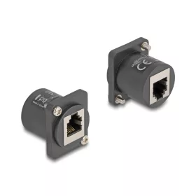   Delock D-típusú Modul RJ12 anya   anya csavarokkal fekete (DL-88107)