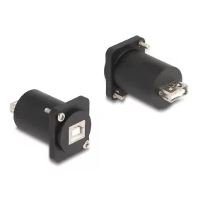   Delock D-típusú Modul USB 2.0 B-típusú hüvely - A-típusú hüvely csavarokkal fekete (DL-88110)