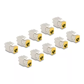   Delock Keystone Modul RJ45 anya - LSA Cat.6A eszközmentes sárga 10 db-os szett (DL-88111)