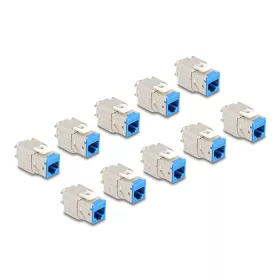   Delock Keystone Modul RJ45 anya - LSA Cat.6A eszközmentes kék 10 db-os szett (DL-88113)