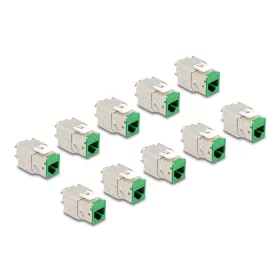   Delock Keystone Modul RJ45 anya - LSA Cat.6A eszközmentes zöld 10 db-os szett (DL-88116)