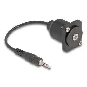  Delock D-típusú kábel 3,5 mm 3 tűs sztereo jack apa   anya fekete 20 cm (DL-88150)
