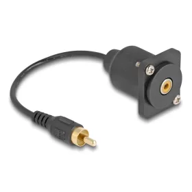   Delock D-típusú kábel RCA apa   anya fekete 20 cm (DL-88152)