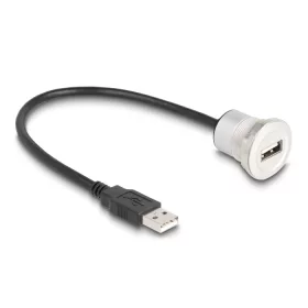   Delock USB 2.0 A-típusúbeépített anya kábelcsatlakozóval 30 cm, alumínium (DL-88181)