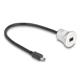   Delock USB 2.0 Mini-B beépített anya kábelcsatlakozóval 30 cm, alumínium (DL-88186)