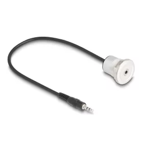   Delock 3,5 mm, 3 tűs sztereó beépített anya apa kábellel 30 cm, alumínium (DL-88188)