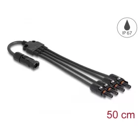   Delock DL4 szolár elosztó kábel 1 x dugó-4 x anya 50 cm fekete (DL-88226)