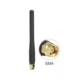   Delock flexibilis ISM (433MHz) antenna, 2.5dBI, gömbkarakterisztikájú, SMA csatlakozóval (DL-88914)