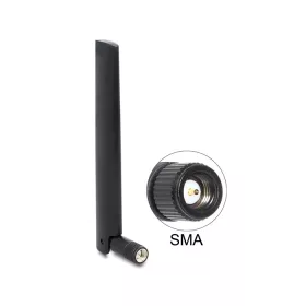   Delock LTE antenna (50 db) SMA -0,8 - 3,0 dBi mindenirányú, rugalmas csatlakozóval fekete ömlesztett (DL-88970)