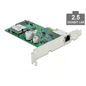   Delock PCI Express x1 kártya - 1 x 2,5 Gigabit LAN PoE+ Alacsony profilú formatényező (DL-89019)