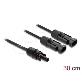   Delock DL4 szolár kábel elosztó 2 x apa - 1 x anya 30 cm fekete