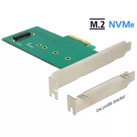   Delock PCI Express x4 Kártya > 1 x belső NVMe M.2 Key M 110 mm - alacsony profilú, 39 Gbps (DL-89472)