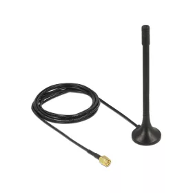   Delock Antenna ISM 433 MHz SMA 2 dBi 2 m RG-174 mindenirányú, fix mágneses alap fekete (DL-89490)