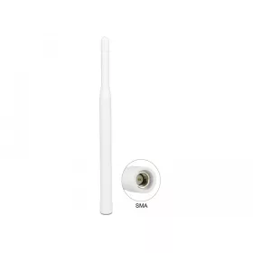   Delock LTE antenna SMA-dugó 0,3 - 2,9 dBi irányítatlan, rögzített, fehér (DL-89622)