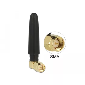   Delock LTE antenna SMA-dugó 90  2 dBi irányítatlan, rögzített, fekete (DL-89623)
