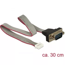   Delock kábel soros pin header anya > 1 x RS-232 DB9 apa 2 mm-es osztású elrendezés: sodrott (DL-89632)