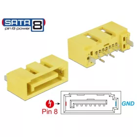 Delock Csatlakozó SATA 6 Gb/s apa 8 tus táp (DL-89886)